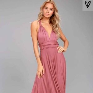 Lulus tricks of the trade maxi dress rose